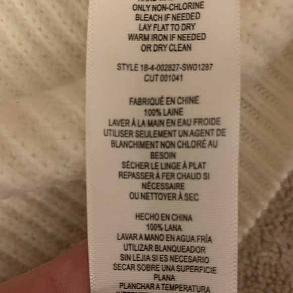 Joie navy/ivory sweater v detail - Picture 4 of 4